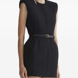 Abito stockman con spalline in nero Mugler - donna 