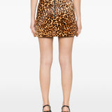 Minigonna con stampa animalier in marrone Thelaurent - donna 