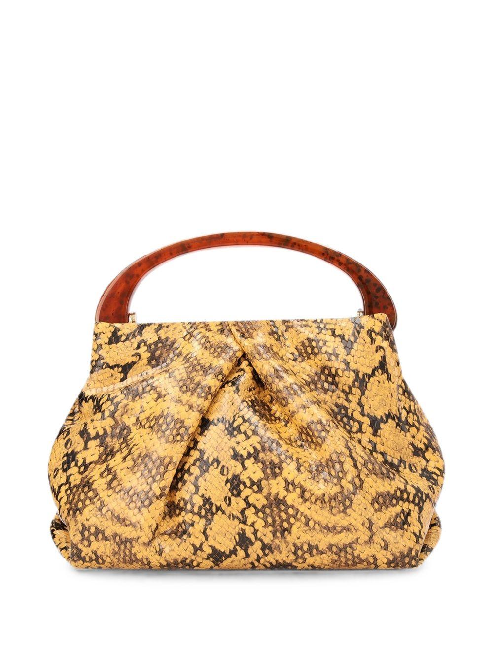 Borsa con stampa animalier in giallo 