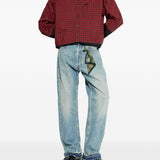Jeans con bottoni sfilacciati in blu Darkpark - uomo 