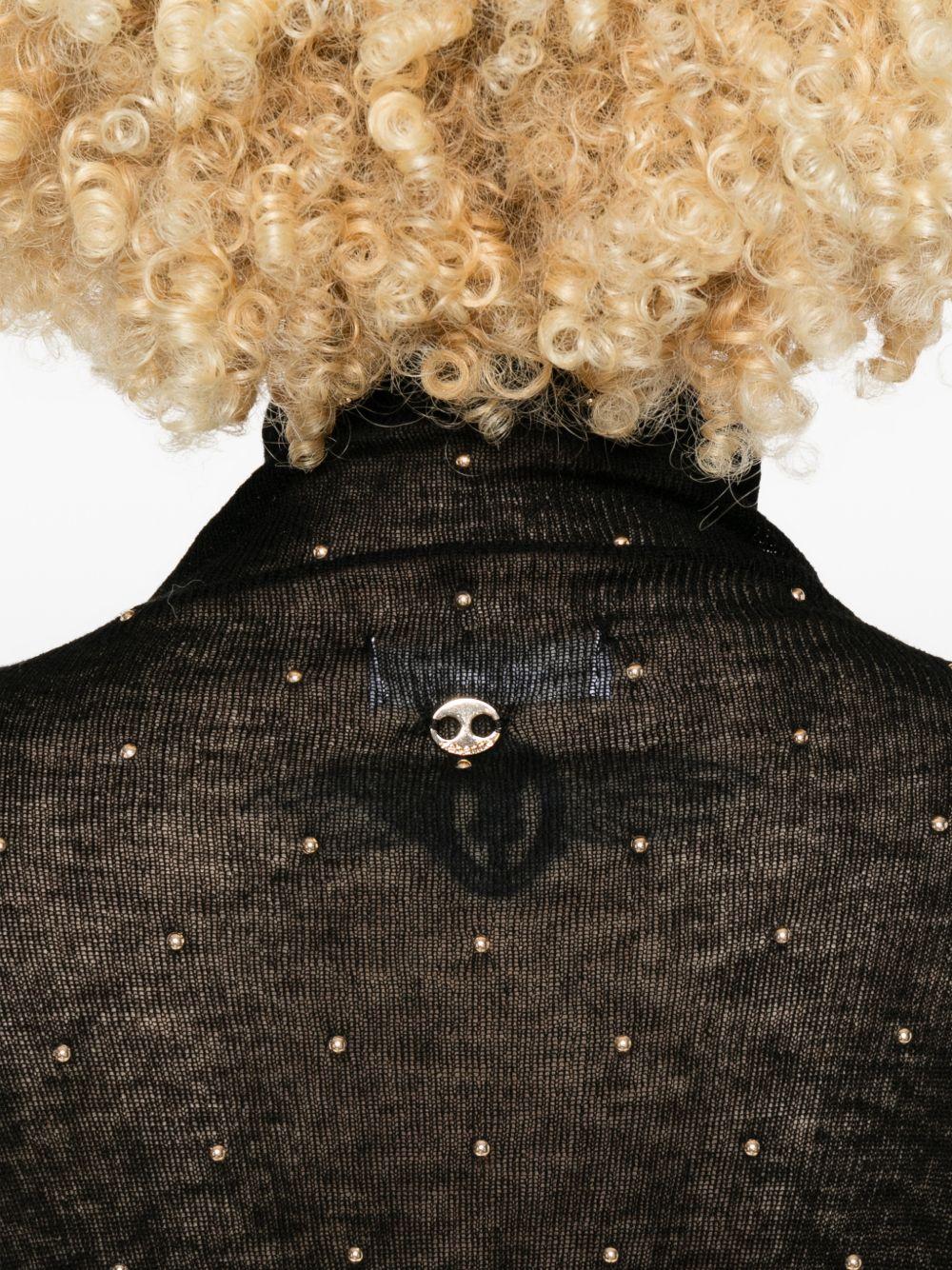 Maglione a collo alto con borchie in nero Rabanne - donna 