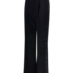 Pantaloni dritti con pieghe in nero Victoria beckham - donna 