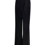 Pantaloni dritti con pieghe in nero Victoria beckham - donna 
