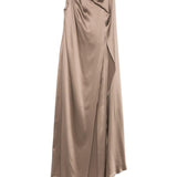 Abito monospalla in raso radura in beige Maxmara pianoforte - donna 