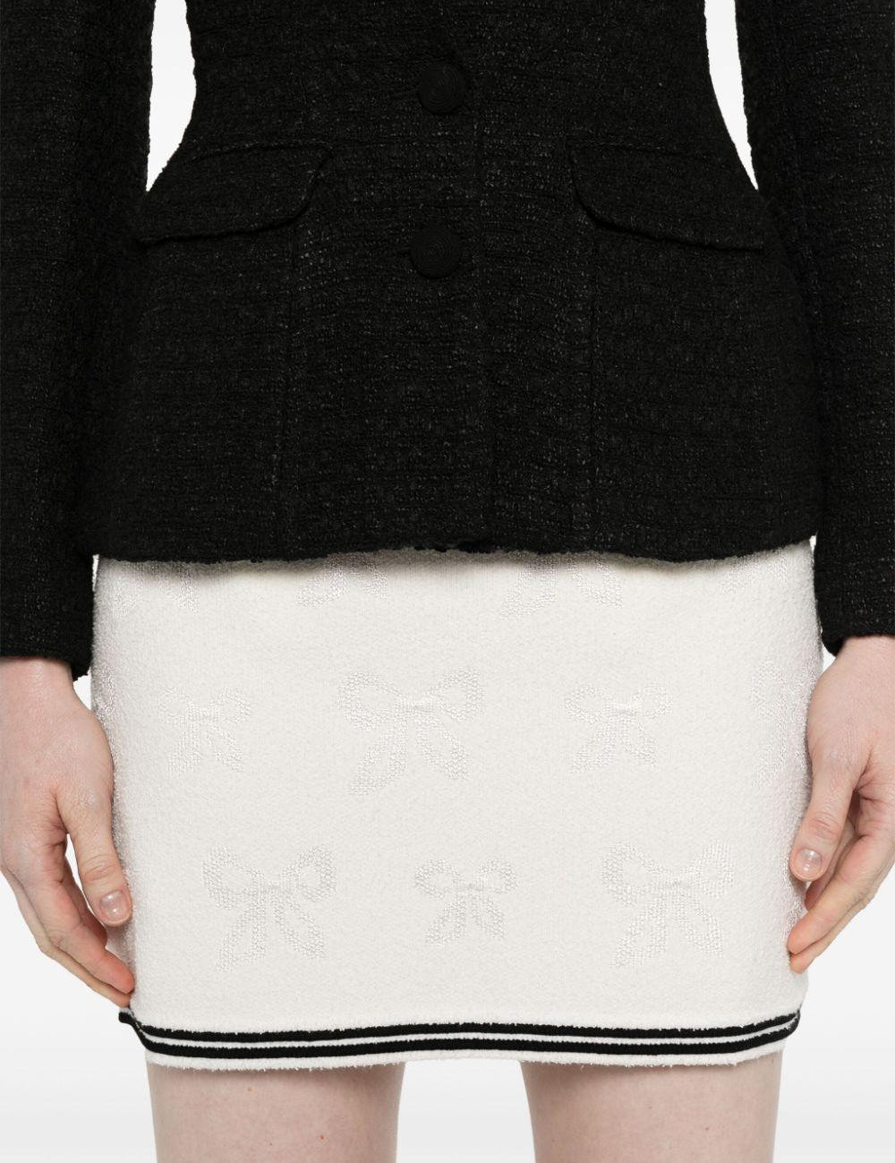 Minigonna con fiocco jacquard in bianco Self-portrait - donna 