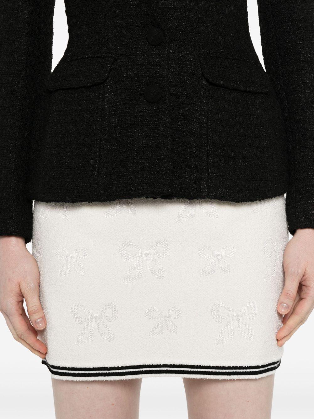 Minigonna con fiocco jacquard in bianco Self-portrait - donna 