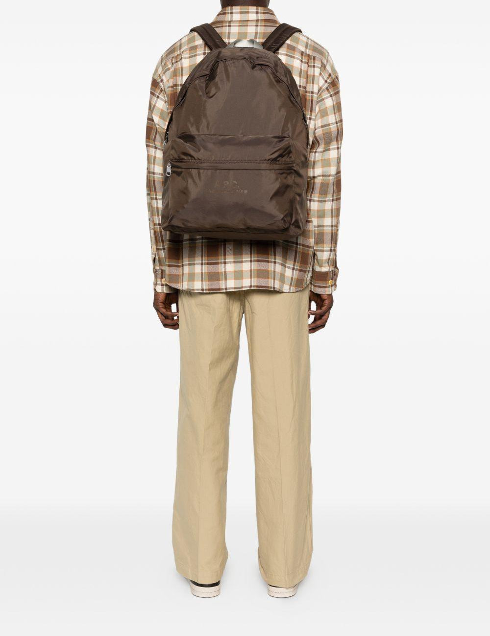 Zaino con zip in marrone A.P.C. - uomo 