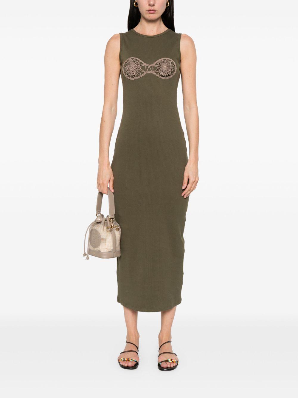 Abito con dettaglio all'uncinetto in verde khaki Magda Butrym - donna 