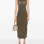 Abito con dettaglio all'uncinetto in verde khaki Magda Butrym - donna 