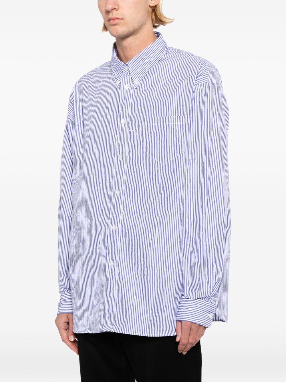 Camicia a righe con bottoni in blu Willy chavarria - uomo 