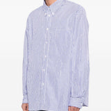 Camicia a righe con bottoni in blu Willy chavarria - uomo 