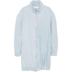 Giacca lunga con zip in azzurro Rowen Rose - donna 
