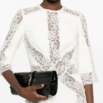 Abito midi con pannelli in pizzo in bianco Elie saab - donna 