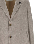 Cappotto con motivo a spina di pesce in marrone Lardini - uomo 