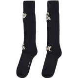 Calzini al ginocchio decorati con rose in nero Simone rocha - donna 