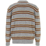 Maglione in cashmere a righe in grigio 