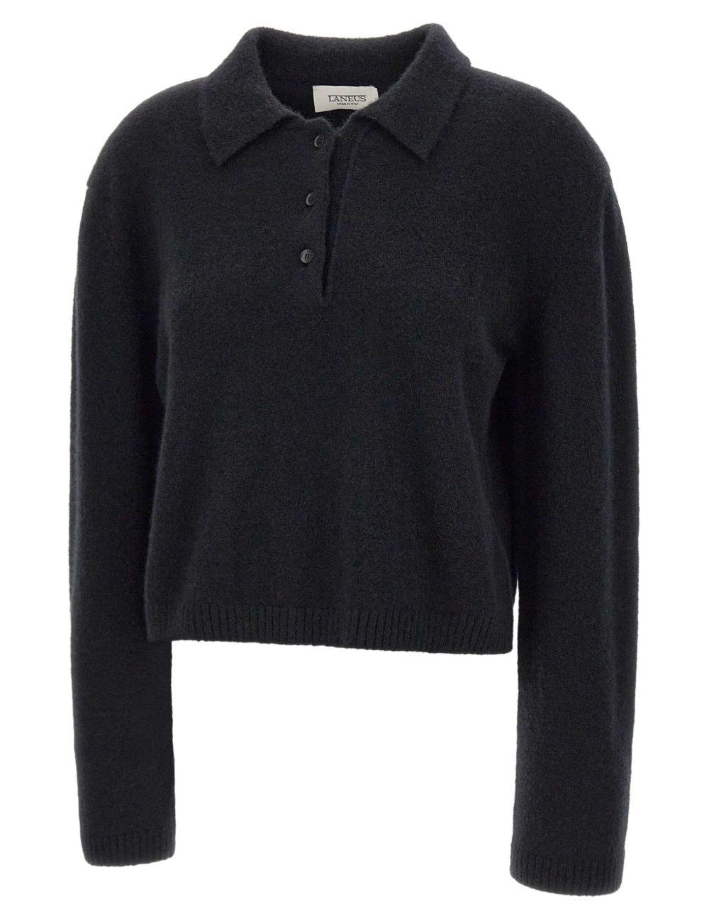Polo a maniche lunghe in nero Laneus - uomo 