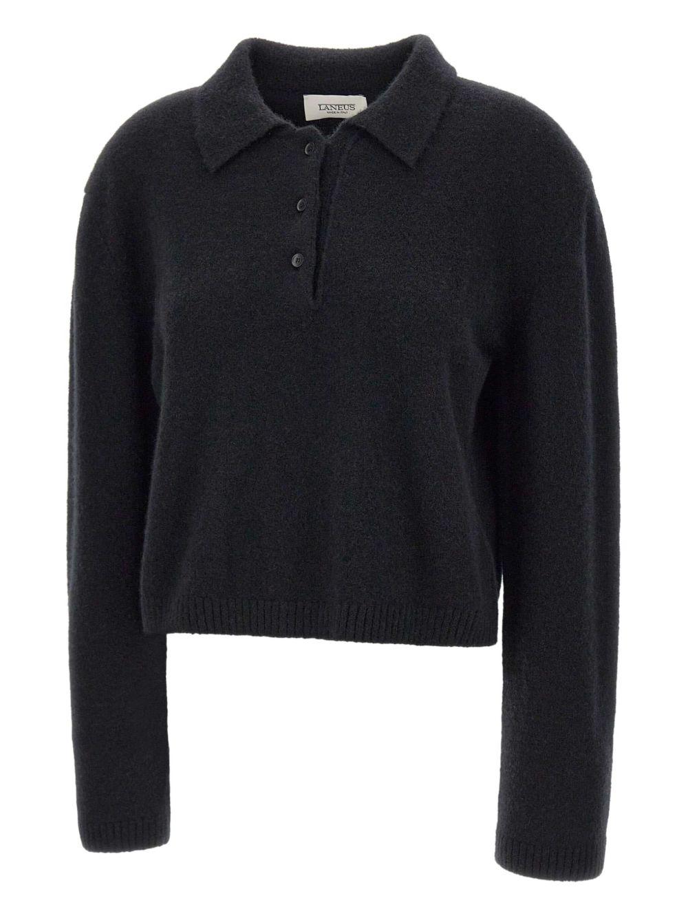 Polo a maniche lunghe in nero Laneus - uomo 