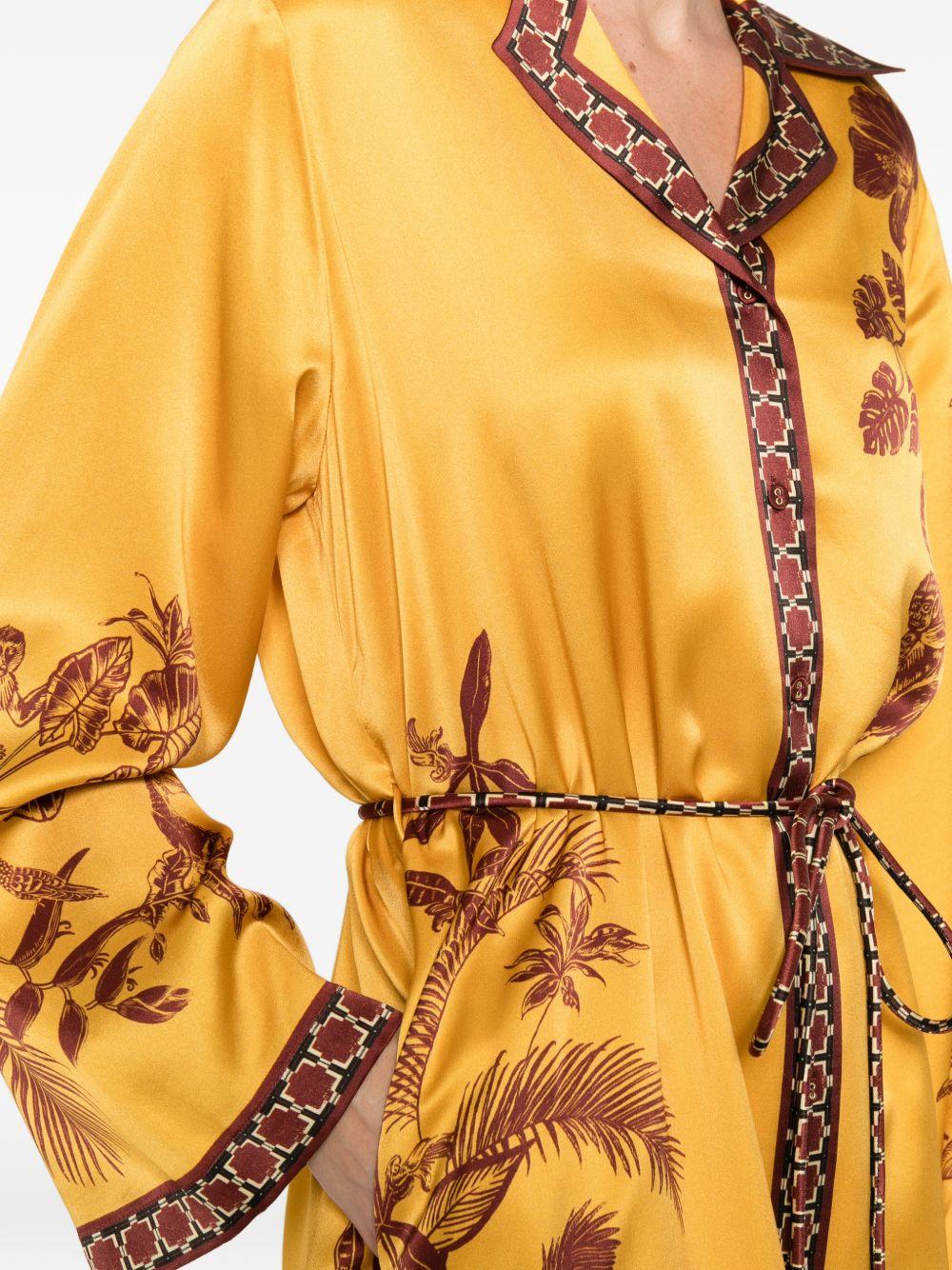 chemisier lungo con cintura in giallo ALEMAIS - donna 