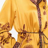 chemisier lungo con cintura in giallo ALEMAIS - donna 