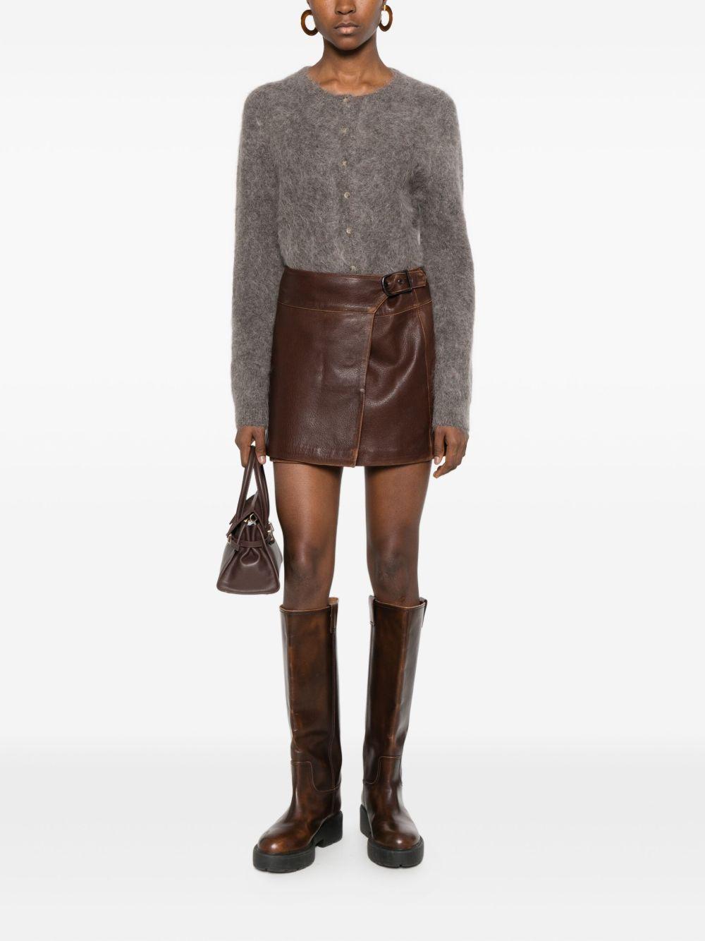Mini gonna effetto pelle in marrone Simkhai - donna 