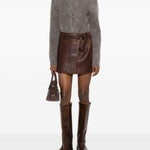 Mini gonna effetto pelle in marrone Simkhai - donna 