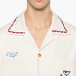 Camicia ricamata con taschino in bianco DROLE DE MONSIEUR - uomo 