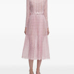 Abito midi plissettato in rosa Self-Portrait - donna 