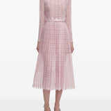 Abito midi plissettato in rosa Self-Portrait - donna 