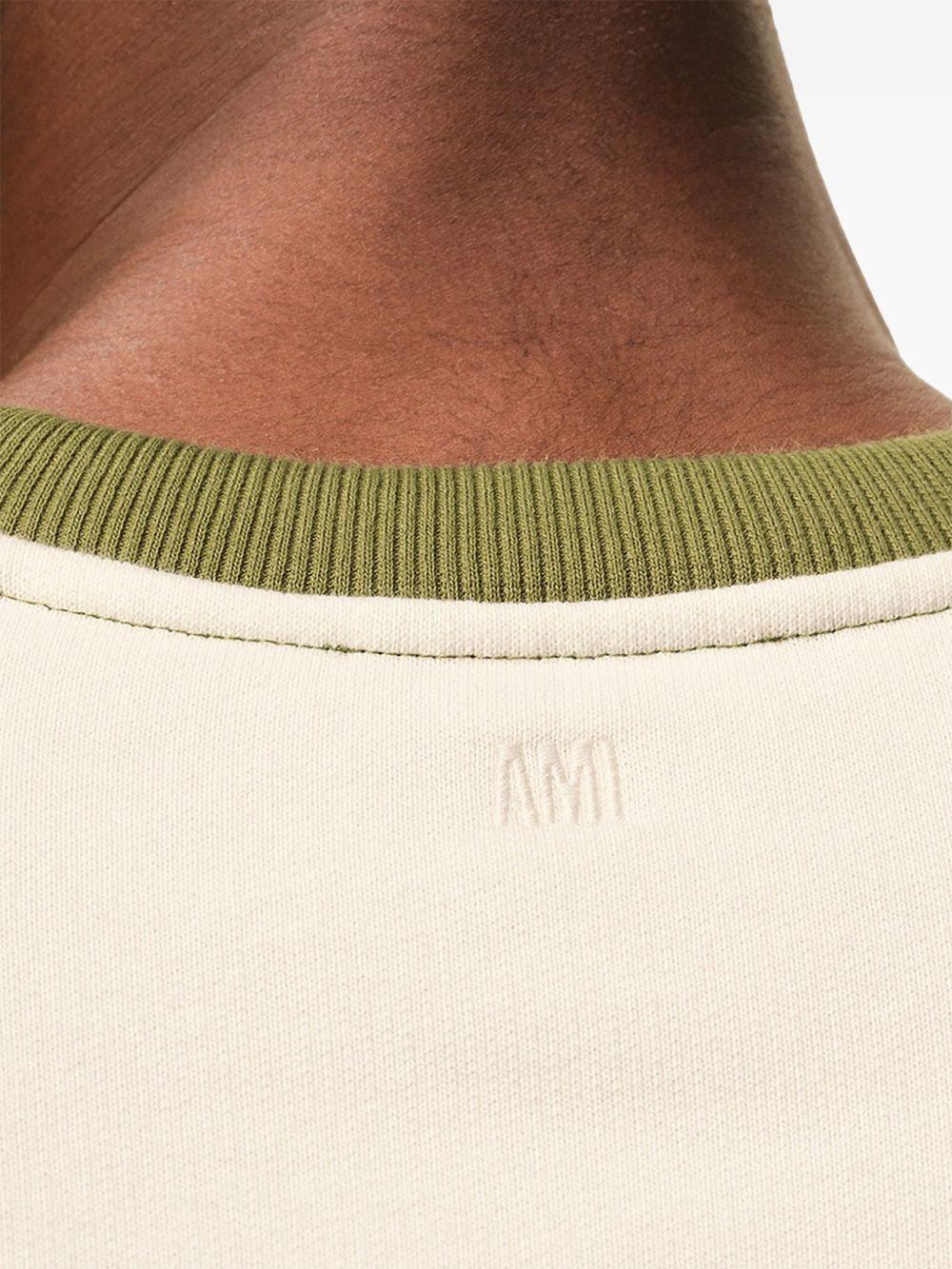 Felpa Ami De Coeur con applicazione in bianco e verde Ami paris - uomo 