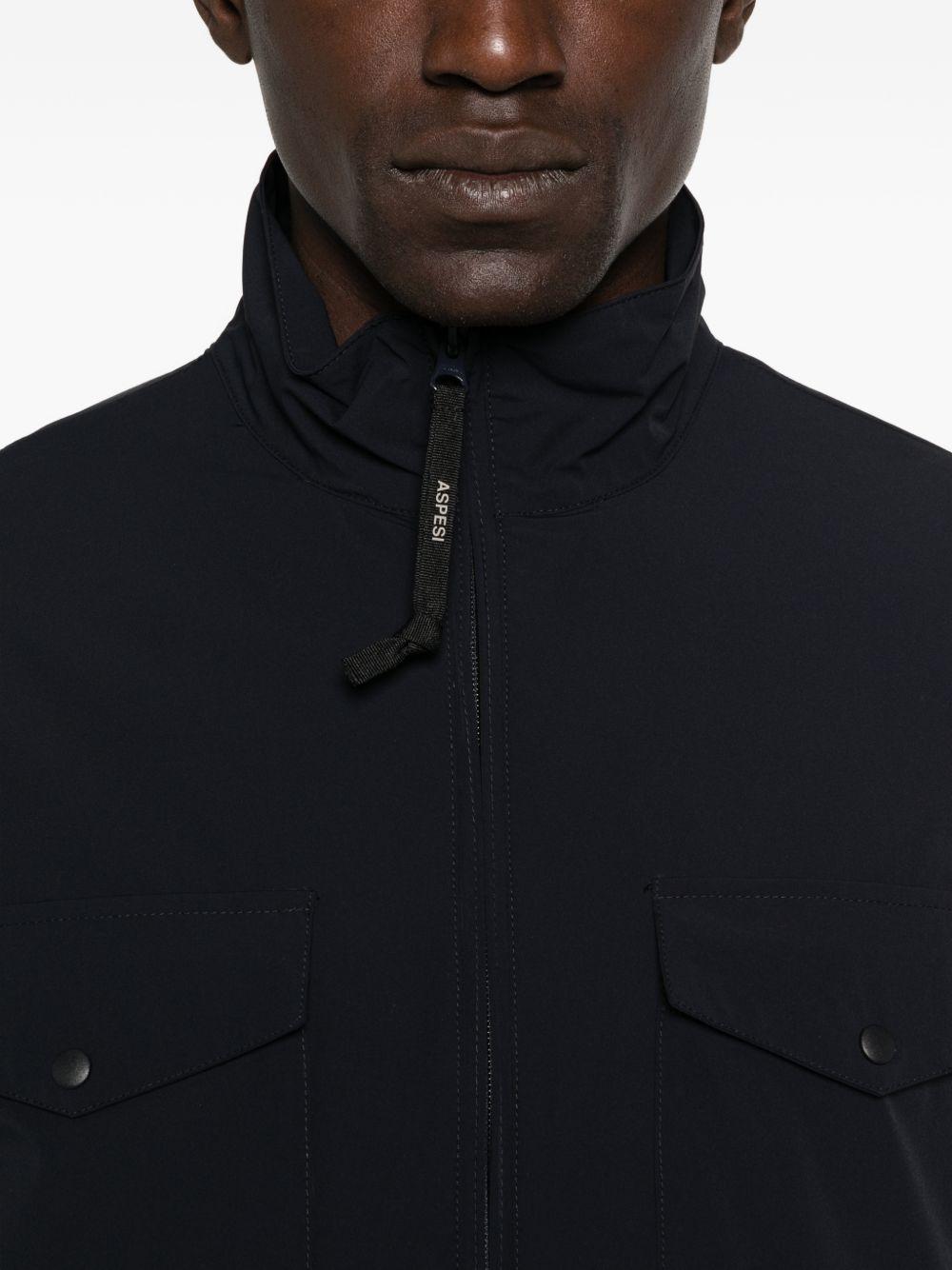 Giacca con zip e tasche sul petto in blu Aspesi - uomo 