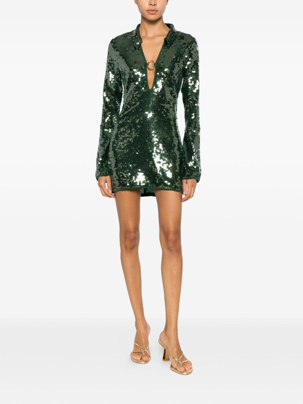 Abito marylin con paillettes in verde Oséree - donna 