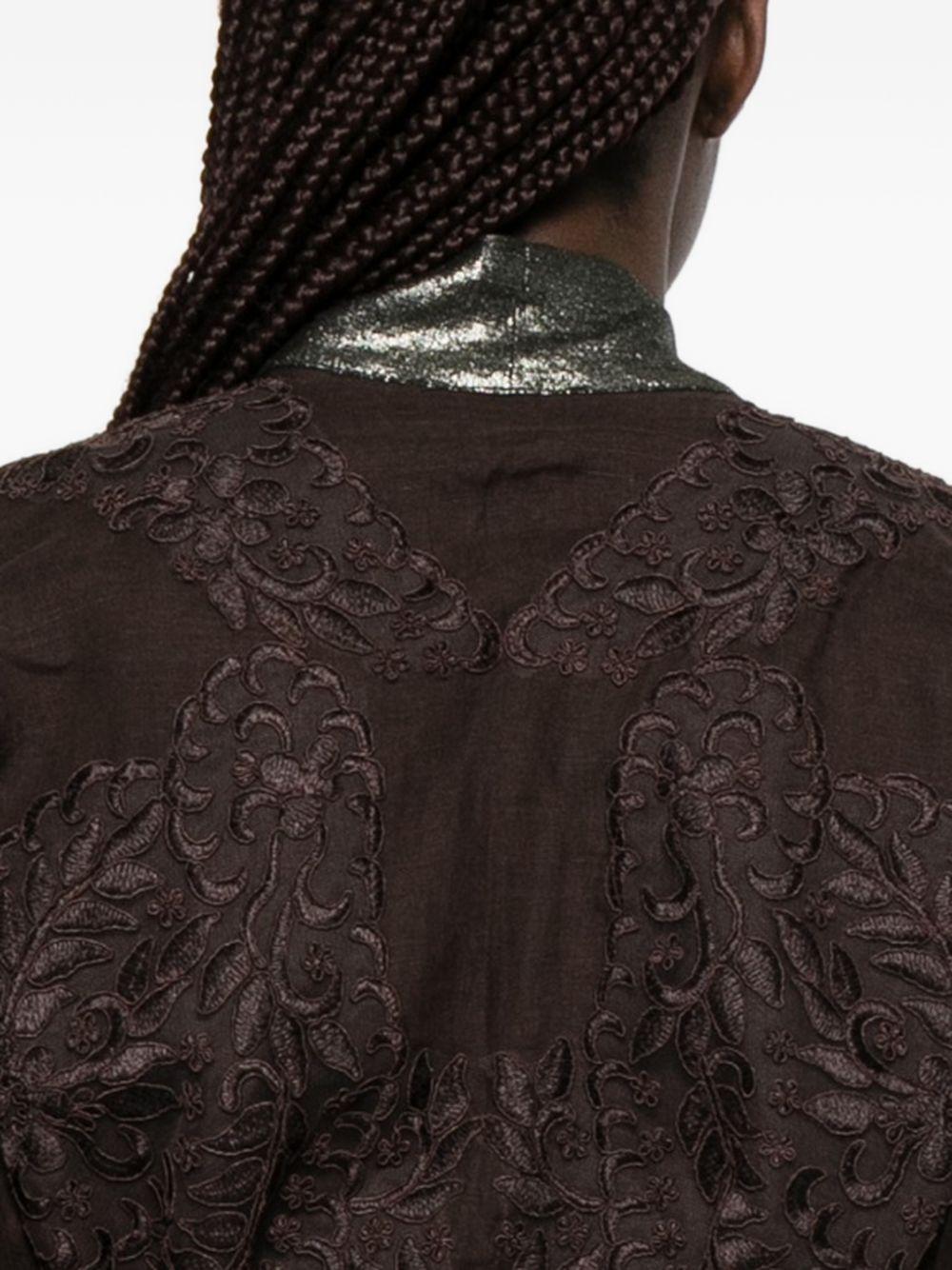 Kimono in pizzo in marrone Maurizio - donna 