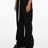 Pantaloni flared con coulisse in nero Rick owens drkshdw - uomo 