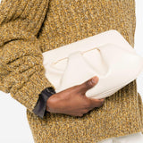 Clutch bios baguette in avorio Themoirè - donna 
