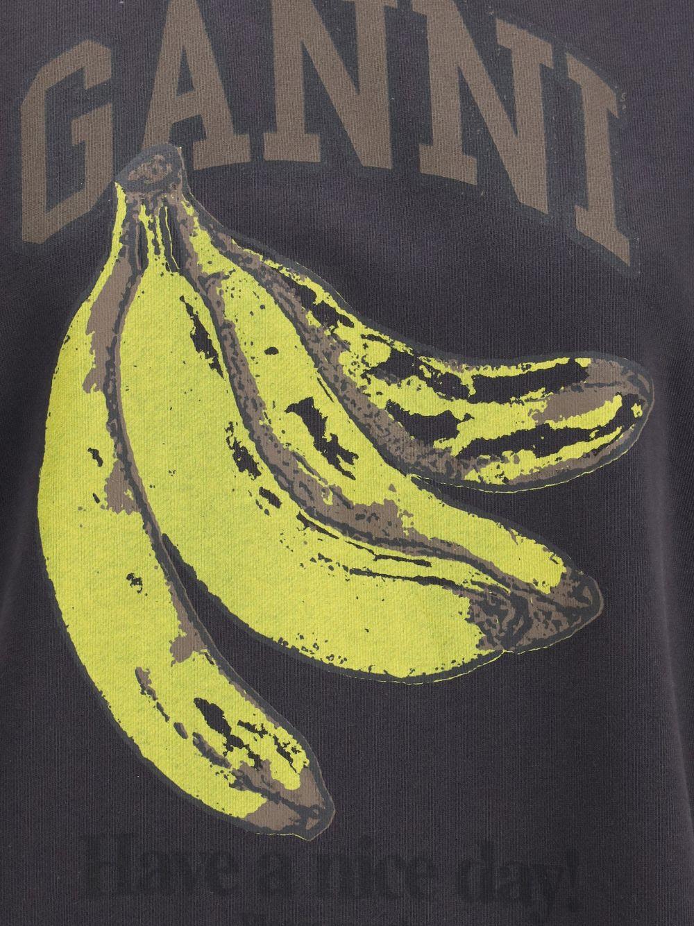 Felpa con stampa Banana in nero Ganni - donna 