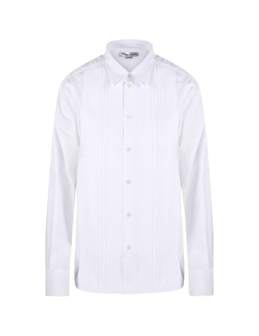 Camicia con collo plisse in bianco Victoria Beckham - donna 