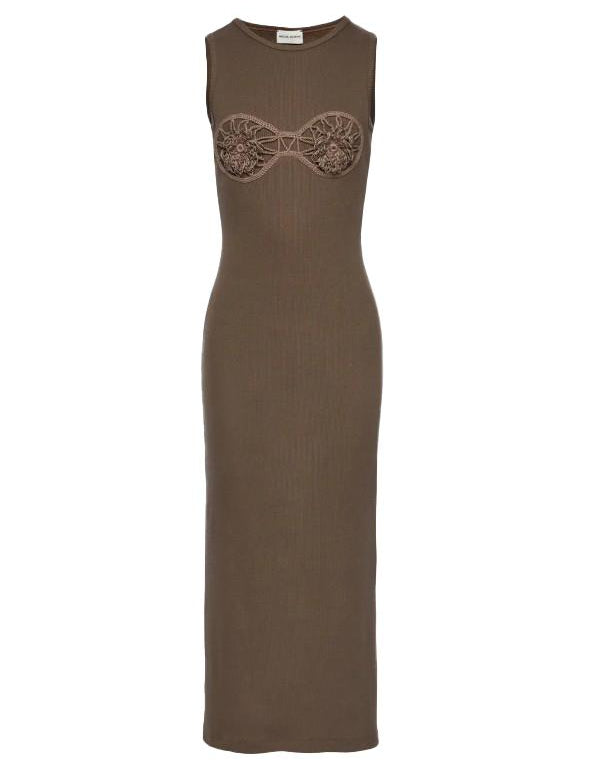 Abito con dettaglio all'uncinetto in verde khaki Magda Butrym - donna 
