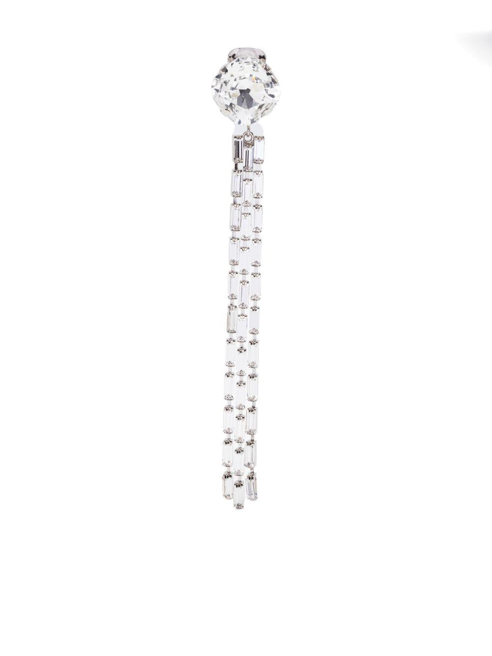 Orecchini lunghi in cristallo con frange in argento Alessandra rich - donna 