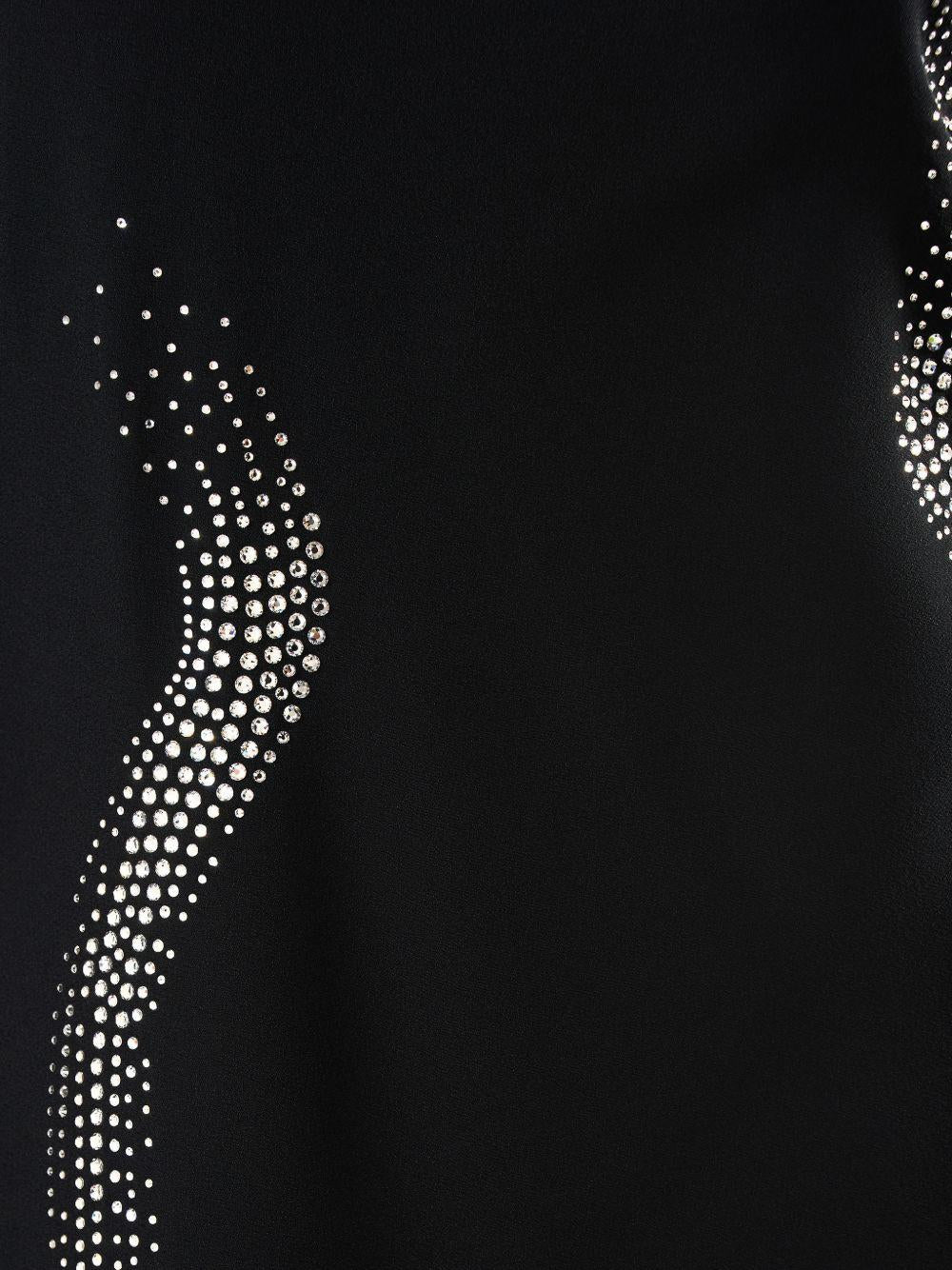 Abito lungo con cristalli palladio in nero Taller marmo - donna 