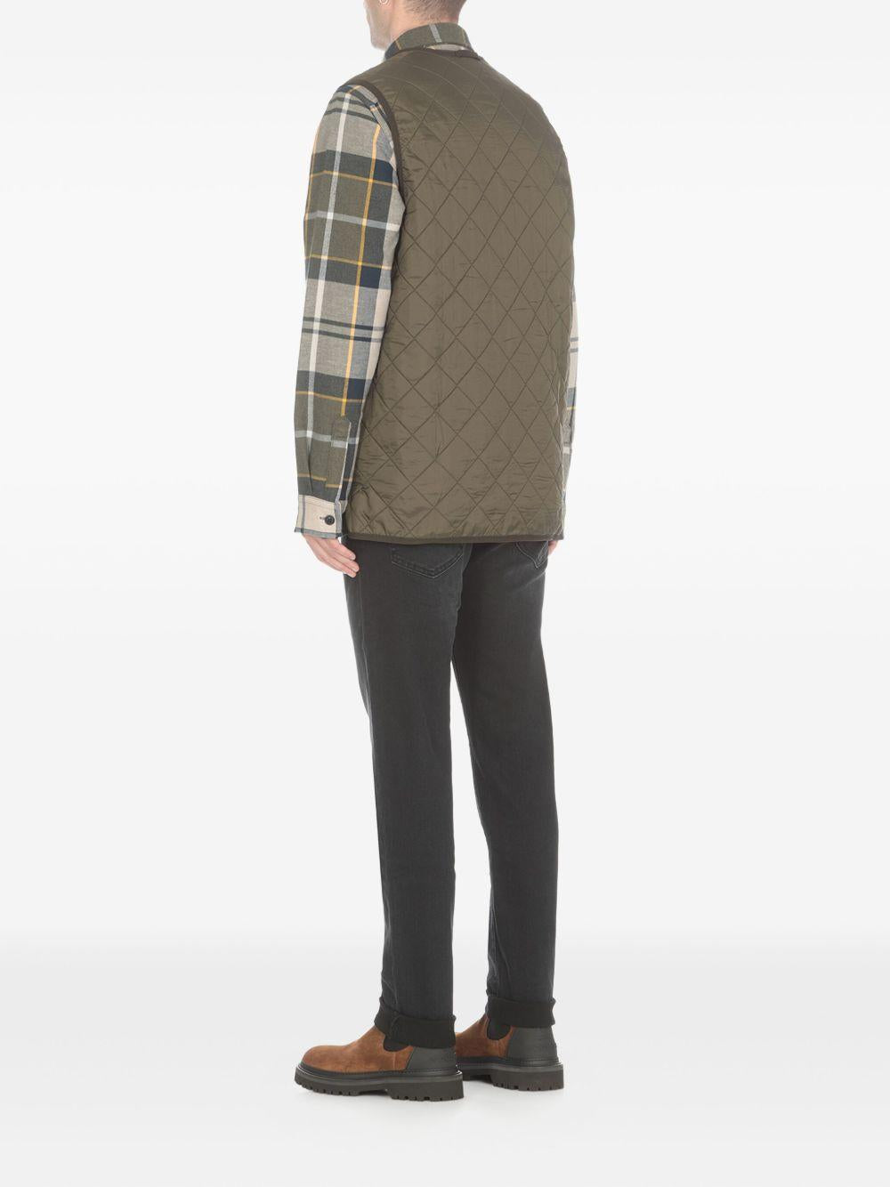 Gilet trapuntato con zip in verde Barbour - uomo 