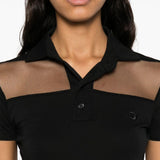 Abito polo semi trasparente a righe in nero Coperni - donna 