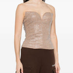 Top senza spalline decorato in beige Giuseppe di morabito - donna 