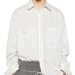Camicia con taschino sul petto a righe in bianco Song for the mute - uomo 