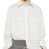 Camicia con taschino sul petto a righe in bianco Song for the mute - uomo 