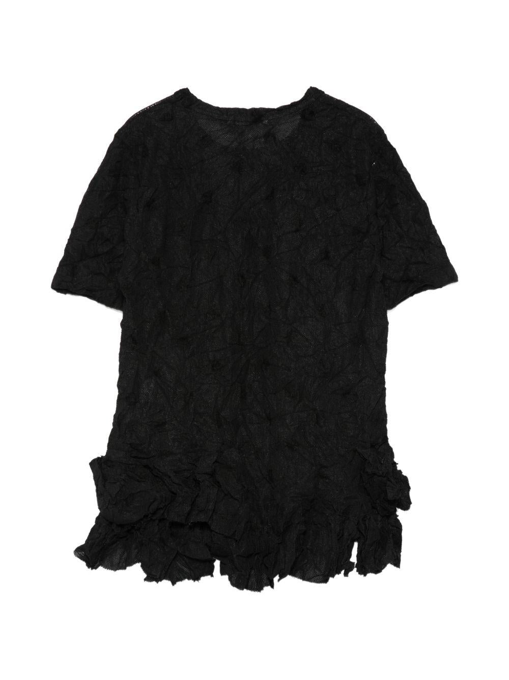 Top a maniche corte con texture in nero Comme des garcons comme des garcons - donna 