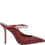 Mules Bing metallizzata e mesh in rosso Jimmy choo - donna 