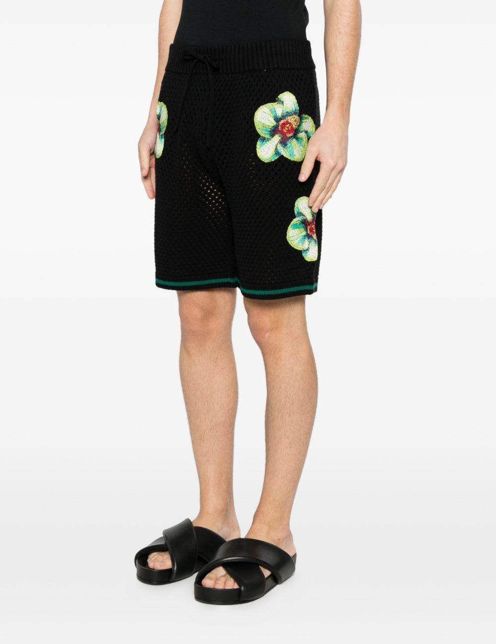 Shorts con dettagli floreali in nero Casablanca - uomo 