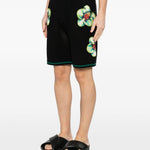 Shorts con dettagli floreali in nero Casablanca - uomo 