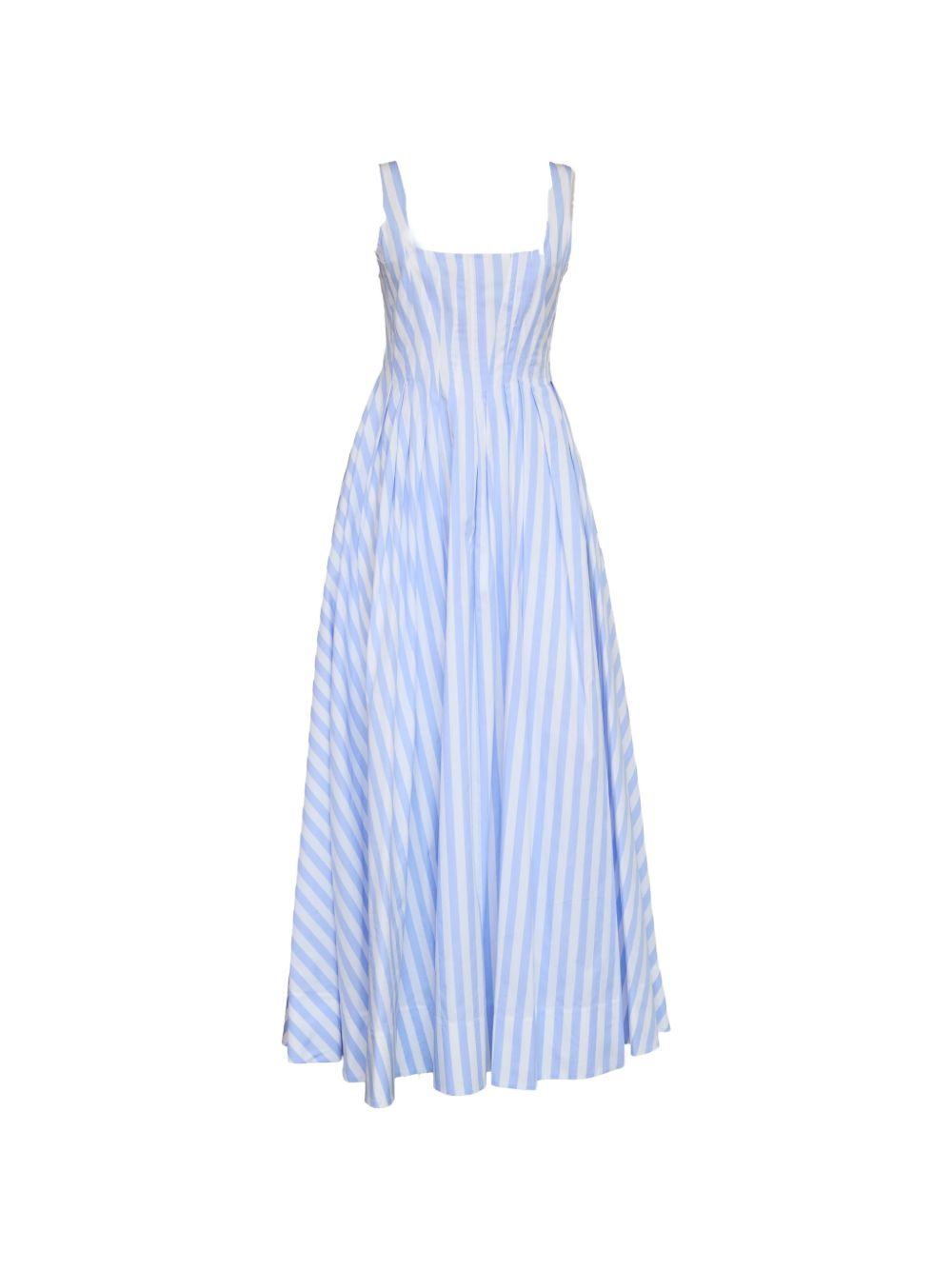 Abito lungo con pieghe a righe in azzurro Sportmax - donna 